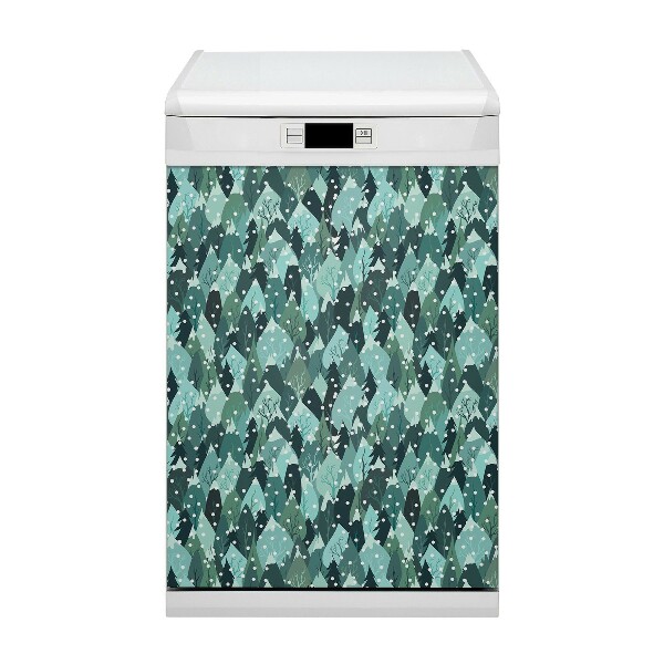 Magnetische Vaatwasser Deur Cover Frosty Mountains