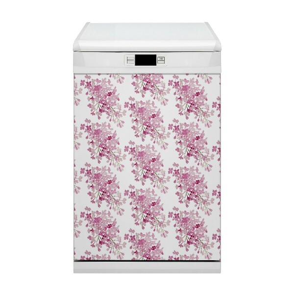 Magnetische Vaatwasser Deur Cover Roze bloemen