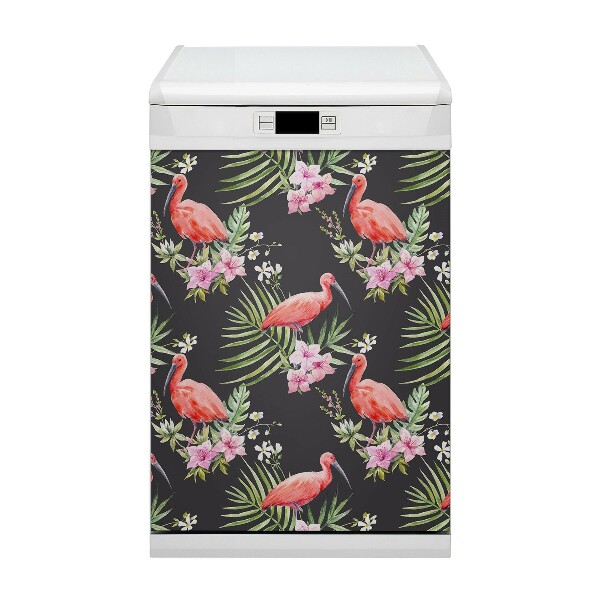 Magnetische Vaatwasser Panel Skin Cover Zwarte vlammen