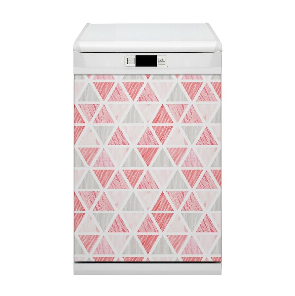 Magnetische Vaatwasser Deur Cover Roze driehoeken