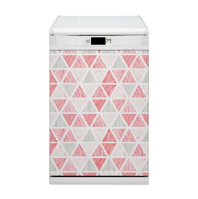 Magnetische Vaatwasser Deur Cover Roze driehoeken