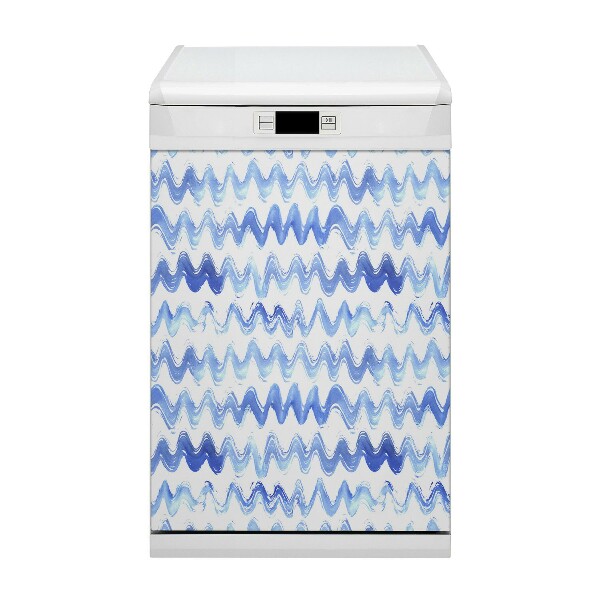 Magnetische Vaatwasser Panel Skin Cover Aquarelgolven