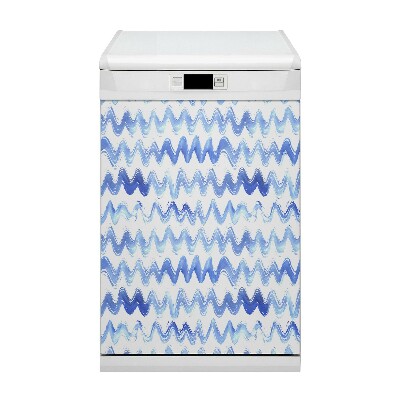 Magnetische Vaatwasser Panel Skin Cover Aquarelgolven