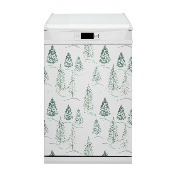Magnetische Vaatwasser Deur Cover Winter kerstboom