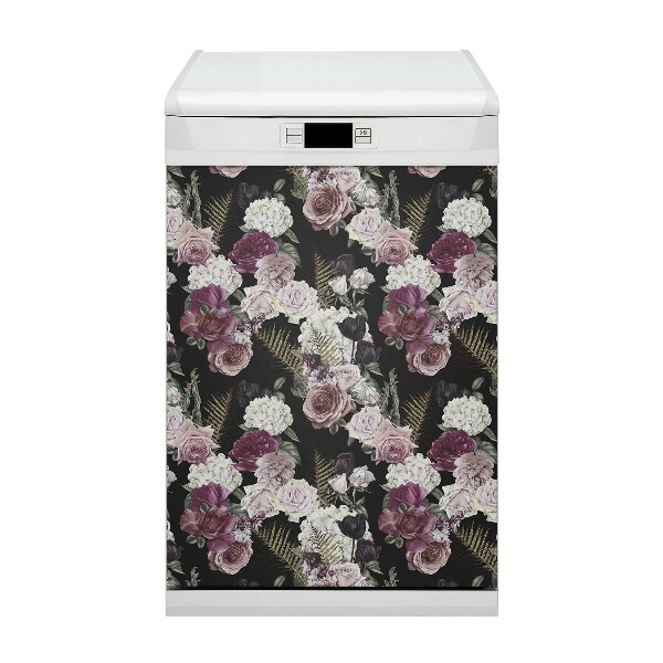 Magnetische Vaatwasser Deur Cover Romantische bloemen