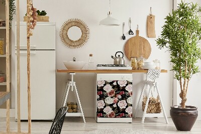 Magnetische Vaatwasser Deur Cover Barokke bloemen