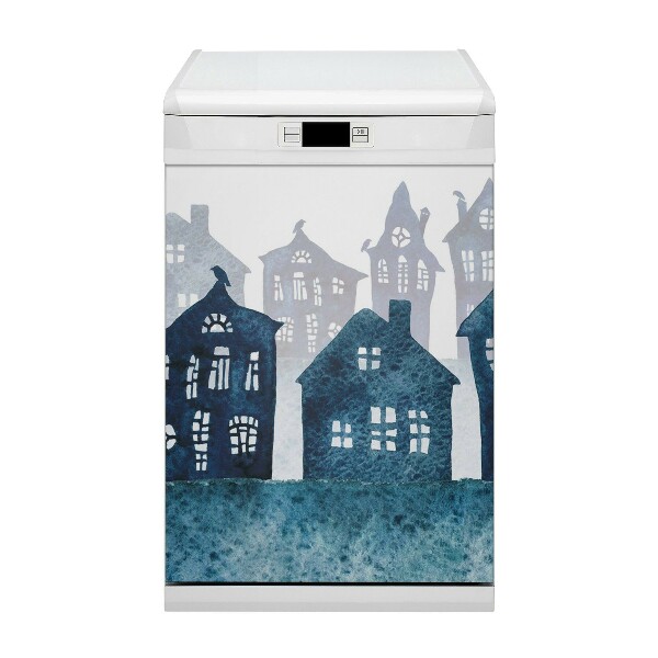 Magnetische Vaatwasser Panel Skin Cover Stad 's nachts