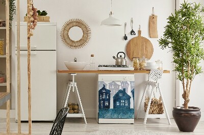 Magnetische Vaatwasser Panel Skin Cover Stad 's nachts