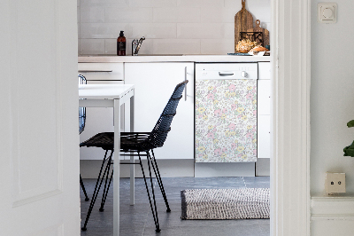 Magnetische Vaatwasser Panel Skin Cover Kleurrijke bloemen