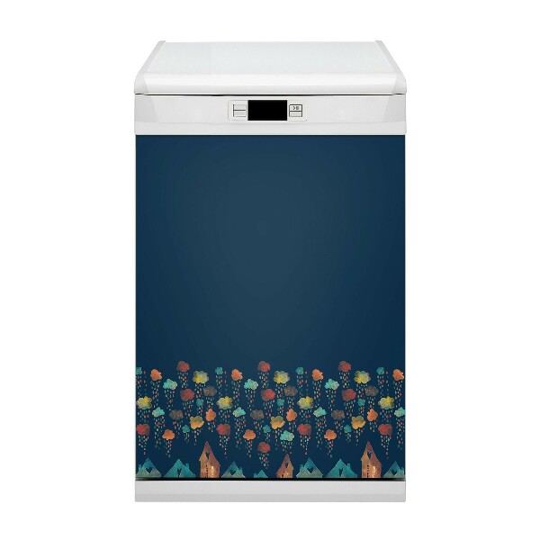 Magnetische Vaatwasser Deur Cover Kleurrijke huizen