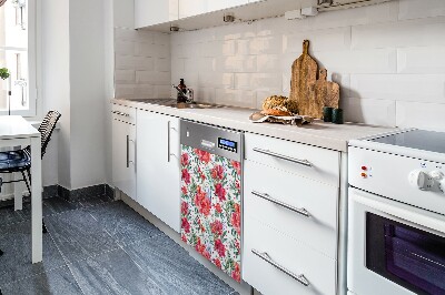 Vaatwasser Panel Cover rode bloemen
