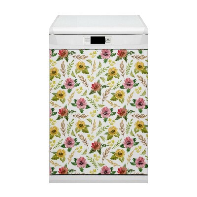 Vaatwasser Panel Cover Waterverfbloemen
