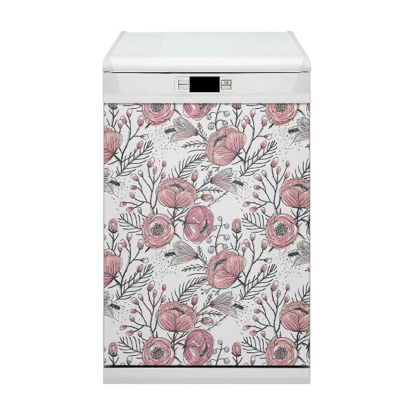 Vaatwasser Panel Cover Pastel Roses Art