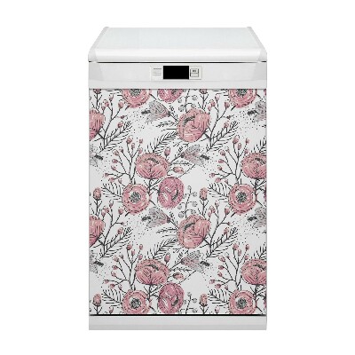 Vaatwasser Panel Cover Pastel Roses Art