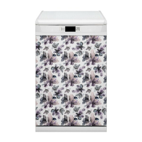 Magnetische Vaatwasser Deur Cover Donkere bloemen