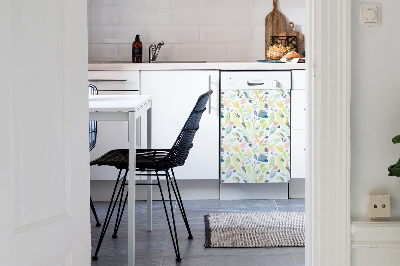 Magnetische Vaatwasser Deur Cover Bloemen