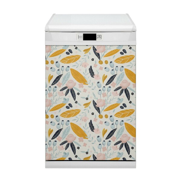 Vaatwasser Panel Cover Pastel bladeren