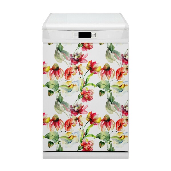 Magnetische Vaatwasser Deur Cover Wilde bloemen