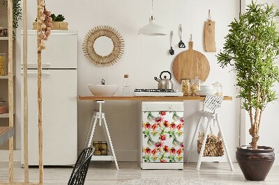 Magnetische Vaatwasser Deur Cover Wilde bloemen