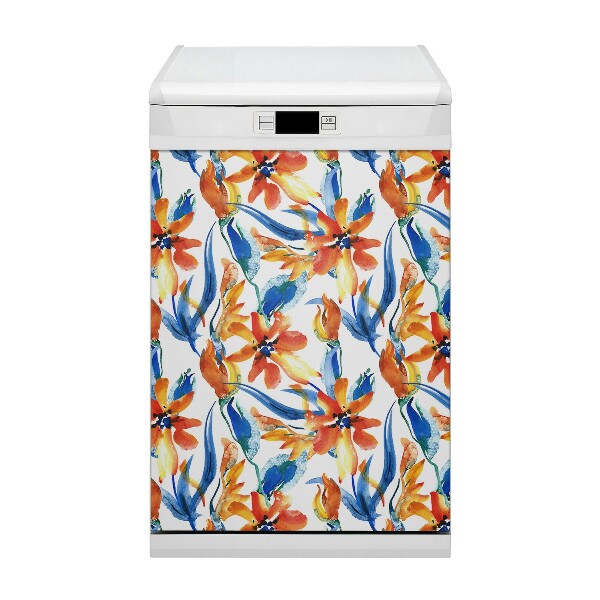 Magnetische Vaatwasser Deur Cover Zonnige bloemen