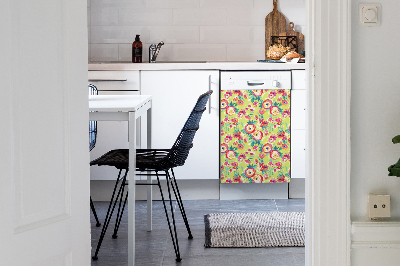 Magnetische Vaatwasser Deur Cover Kleurrijke bloemen