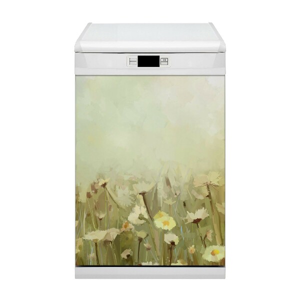 Magnetische Vaatwasser Panel Skin Cover Veldbloemen