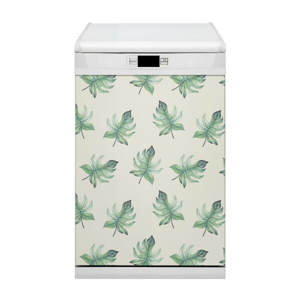 Magnetische Vaatwasser Deur Cover Tropische bladeren