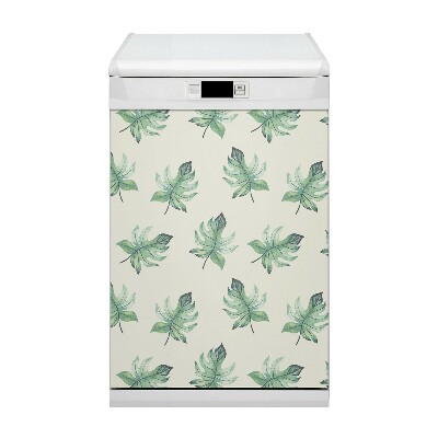 Magnetische Vaatwasser Deur Cover Tropische bladeren
