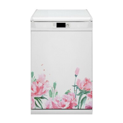 Magnetische Vaatwasser Deur Cover Roze bloemen