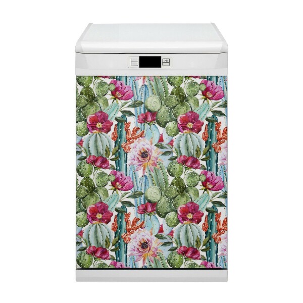 Magnetische Vaatwasser Deur Cover Kleurrijke cacti
