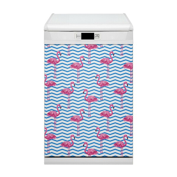 Decoratieve vaatwassermagneet Flamingos