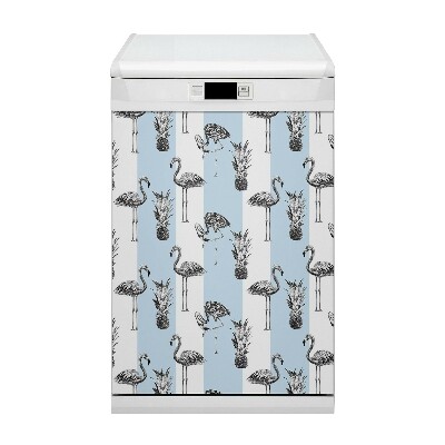 Magnetische Vaatwasser Deur Cover Flaming en ananas