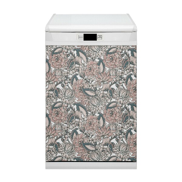 Decoratieve vaatwassermagneet Roze bloemen