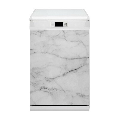 Magnetische Vaatwasser Deur Cover Grijs marmer