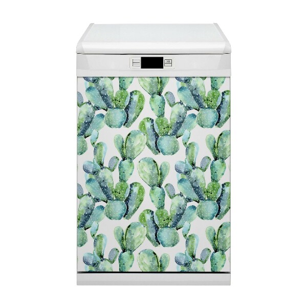 Magnetische Vaatwasser Deur Cover Groene cactussen