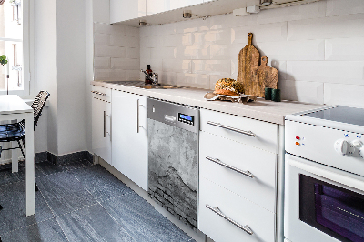 Magnetische Vaatwasser Deur Cover Oude muur