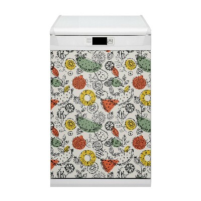 Magnetische Vaatwasser Deur Cover Fruitcontouren