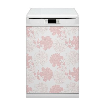 Magnetische Vaatwasser Deur Cover Roze bloemen