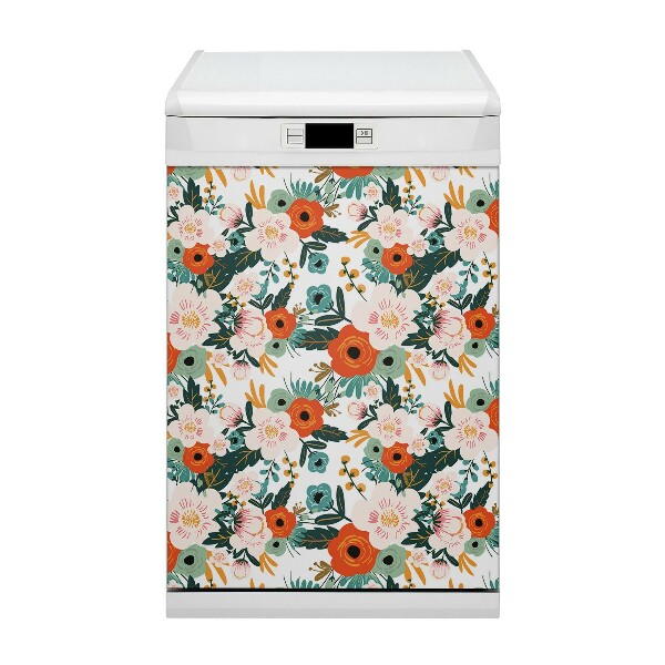 Vaatwasser magneet Kleurrijke bloemen