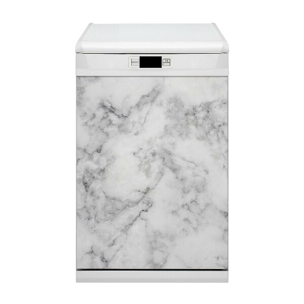 Magnetische Vaatwasser Panel Skin Cover wit marmer