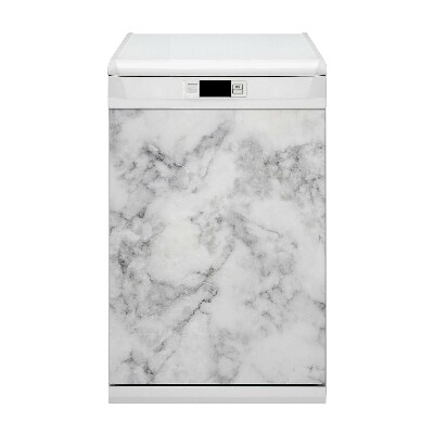 Magnetische Vaatwasser Panel Skin Cover wit marmer