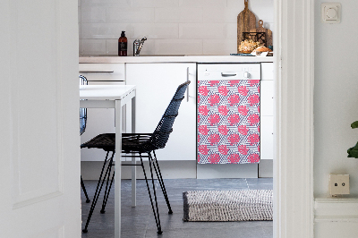 Magnetische Vaatwasser Deur Cover Roze bladeren