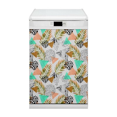 Magnetische Vaatwasser Panel Skin Cover Stippen en bladeren