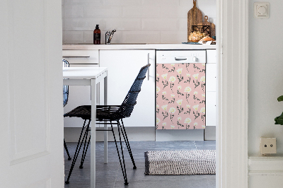 Magnetische Vaatwasser Deur Cover Delicate bloemen