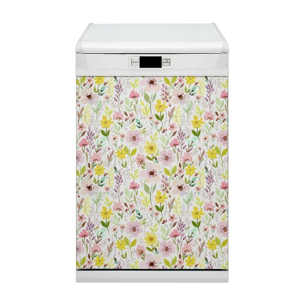 Magnetische Vaatwasser Deur Cover Kleurrijke bloemen