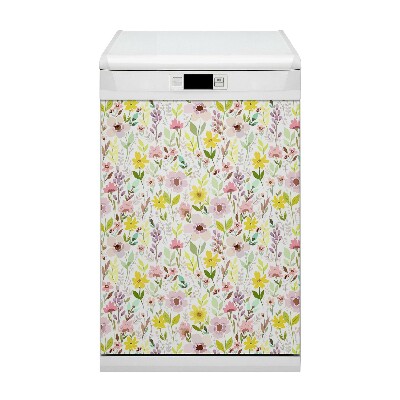 Magnetische Vaatwasser Deur Cover Kleurrijke bloemen