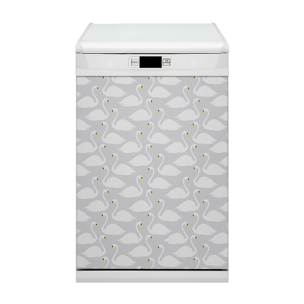 Magnetische Vaatwasser Panel Skin Cover Witte zwanen