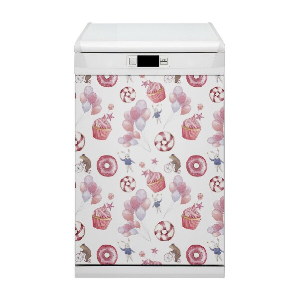 Magnetische Vaatwasser Panel Skin Cover Snoep en ballonnen