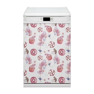 Magnetische Vaatwasser Panel Skin Cover Snoep en ballonnen