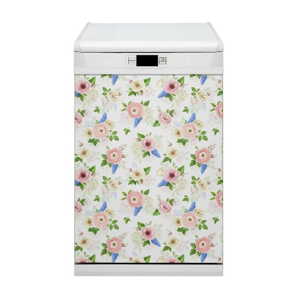 Vaatwasser magneet Getrokken bloemen